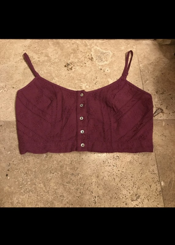 Kendall Kylie Crop Top Bralette Maroon XS