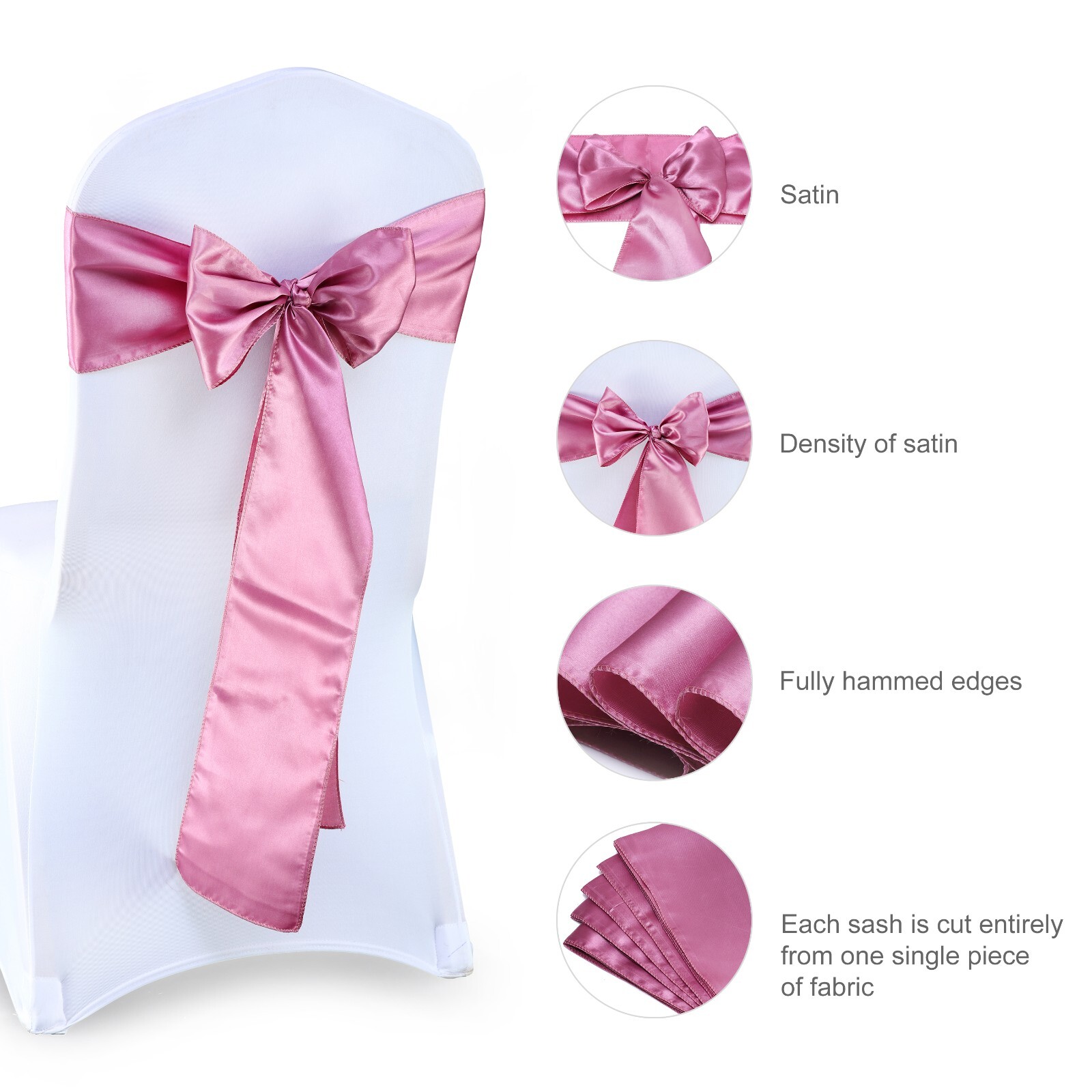 Sashes Silky Sateen Bows For Wedding Party D&eacute;cor