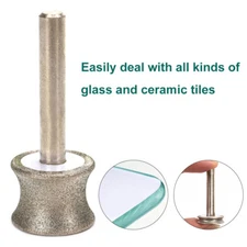 Diamond Grinding Concave Wheel Burrs Bit Glass Edge Trimming Rotary Drill Tools