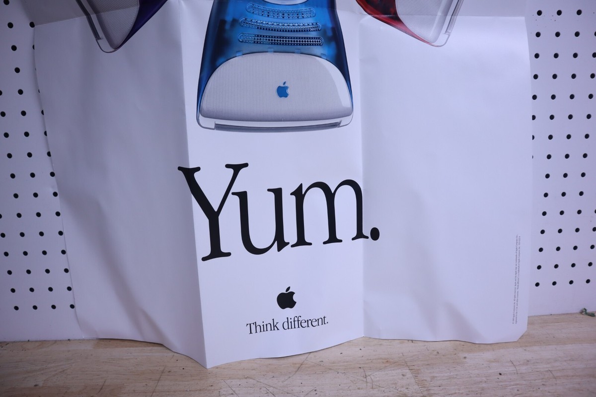 Nice Vintage Apple Computer iMac 5 Flavors Yum Poster 1999
