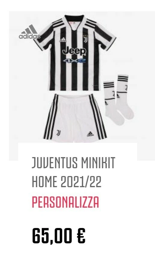 Completo ufficiale Juventus 21/22 BAMBINO 5/6 anni NUOVO.  Maglia,shorts,calzini