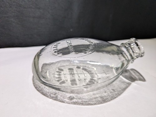 VINTAGE N. WOODS & SONS'S NURSING BABY BOTTLE CLEAR GLASS ANGLED NECK 8OZ - Picture 5 of 5