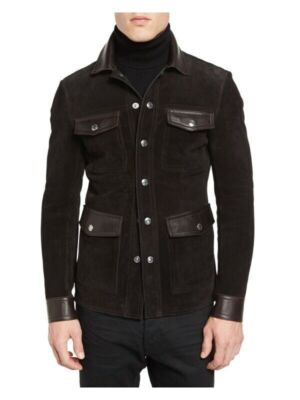 Luxury Men's Brown Suede Lamsbkin Jacket Real Soft Sheepskin Stylish Coat Jacket