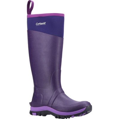 Weibliche einfache Gummi Gummistiefel Cotswold Wentworth lila Gummi