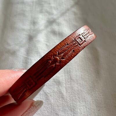 Made in Italy Brown Italian Boho Style Indie Band Insert Clasp Cuff Bracelet