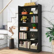 Wood Free Standing Bookcase Bookshelf Home Office Storage Shelves Open Display