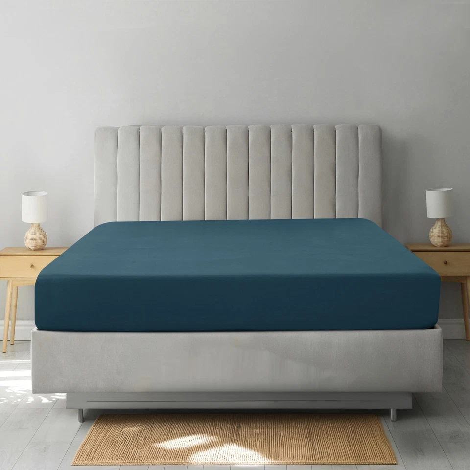 Hotel Quality Fitted Sheet Deep Pocket Breathable Soft Elastic Mattress Sheets - Image 4 of 4