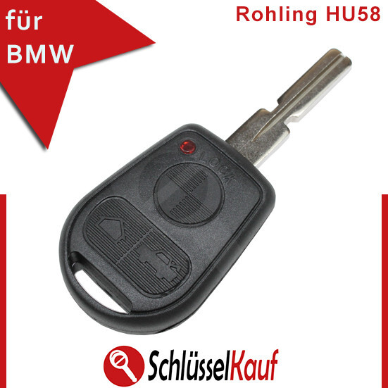 Auto Schlüssel 3 Tasten Gehäuse BATTERIE passend für BMW E36 E38 E39 E46 Z3