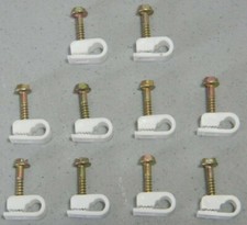 COAX CABLE FLEX CLIP w/ SCREW WHITE RG6 RG59 NEW RG-6 RG-59 LOT OF 10
