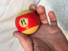 VINTAGE 2 1/4" POOL BILLIARD BALL 11 STRIPED