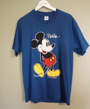 Vintage Mickey Mouse Florida Shirt Sz XL Blue Disney USA Made Unisex