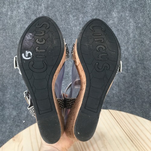 Circus By Sam Edelman Sandals Womens 9 M Sawyer Slingback Wedge Heels Black - Picture 9 of 15