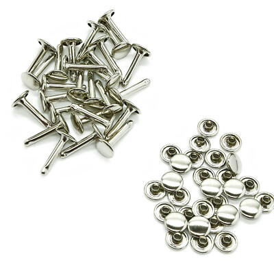 Doppelkappe Nieten Leder Basteln Reparatur Rotguss, Bronze, Gold, Silber 50 Stück