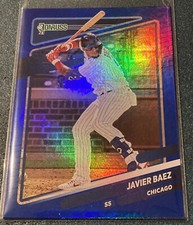 2021 Donruss Baseball Holo Blue #130 Javier Baez - Chicago Cubs