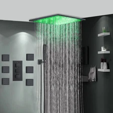 Luxury Shower faucet set Thermostatic Shower Head Combo Massage System Sprayer