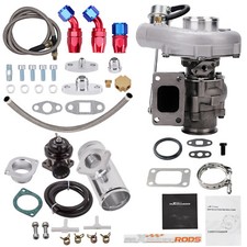 T3 T04e Billet Turbo V-band 420hp W Wastegate Oil Return Feed Line Bov
