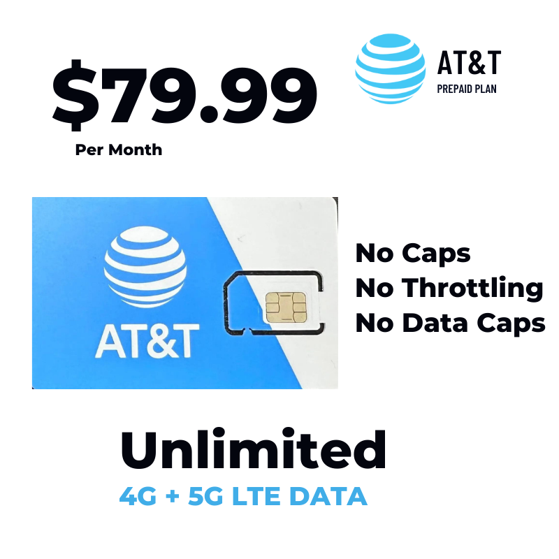Unlimited Internet Data Plan AT&T Activated Sim Card 5G 4G LTE Rental ...