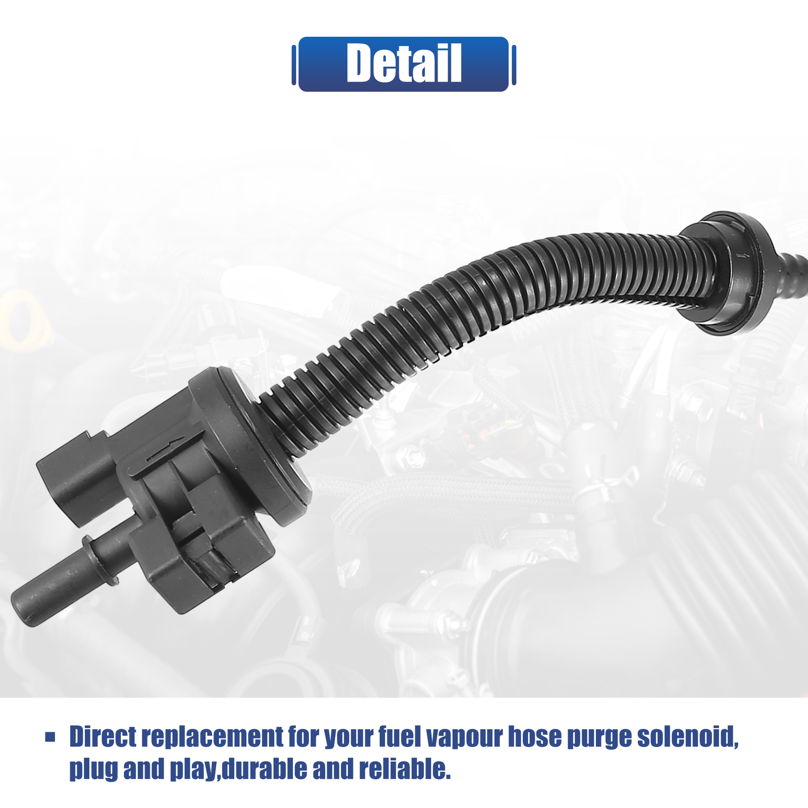 Pack of 1 For Ford for Mustang Fuel Vapour Hose with Purge Solenoid