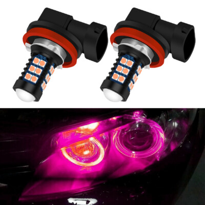 Pink Purple 14000K H8 LED Light Bulbs Angel Eyes Halo Ring For BMW