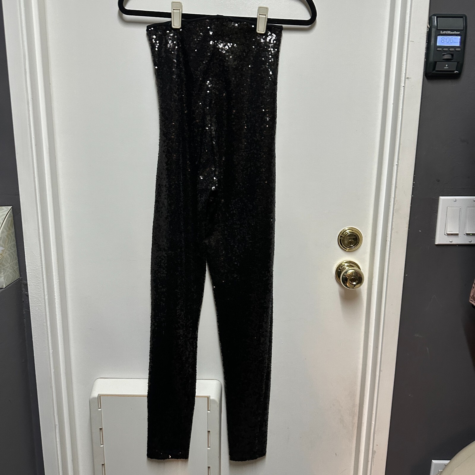 Commando sequin pants long black size Large strai… - image 3