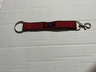 Ken Embroidered Name Strap Key Rings Keychains with Clasp red and black