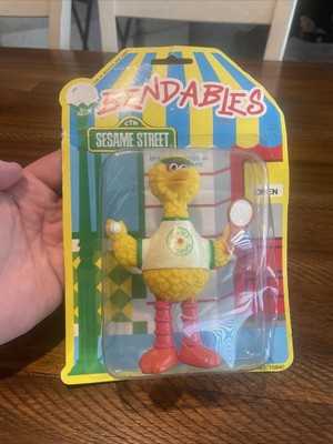 Vintage 1992 Sesame Street Bendables Big Bird as a Tennis Player 5 Inch Figure