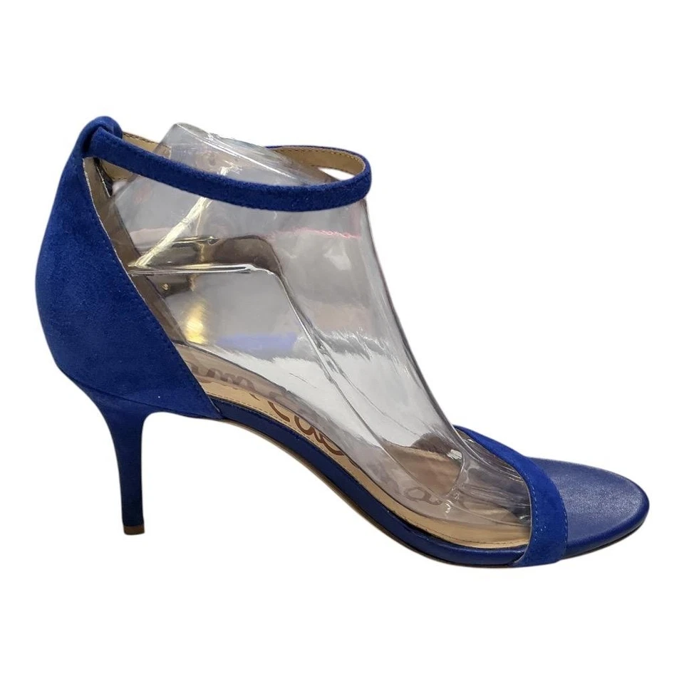 Sam Edelman Sandals Womens 9 Blue Patti Suede Ankle Strap Stiletto Heels - Image 4 of 4