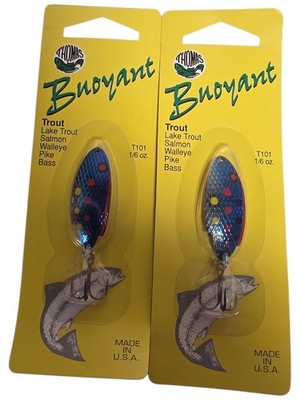 LOT OF 2- Thomas Buoyant 1/6oz Lures SILVER/BLUE NEW OLD STOCK NOS MADE IN USA 