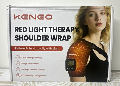 Keneo Red Light Therapy Shoulder Wrap with Heating Pad 660nm/850nm LED Cordless