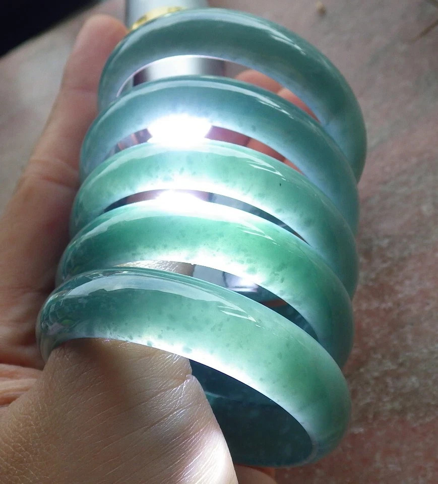 1Pc Natural Grade A Green Jadeite Jade Baby Child Bangle Bracelet 38-46mm