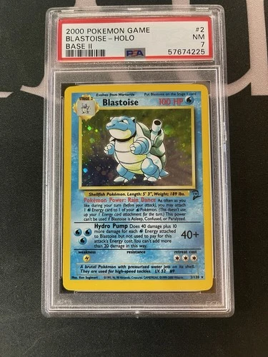 BLASTOISE HOLO BASE SET 2 II PSA 7 2000 POKEMON GAME #2 NEAR MINT