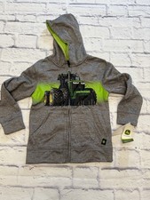 John Deere Boys Size 5 Tractor Graphic Full Zip-up Hoodie Jacket, NWT