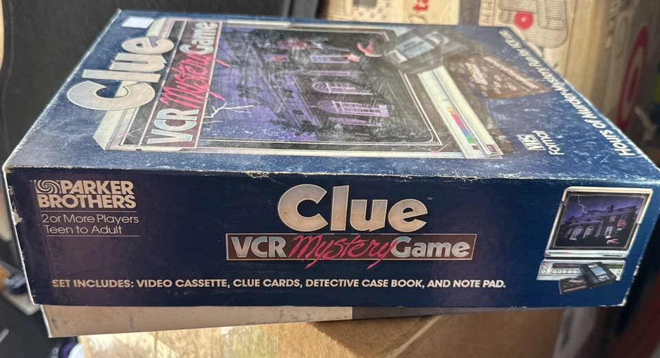 Clue VCR Mystery Game VHS Format Video Casette Cards Detective USED CONDITION - Image 4 of 4