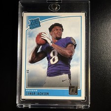 Panini Donruss Rated Rookie Lamar Jackson #317 Baltimore Ravens Card. rookie card picture