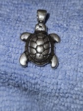 925 Silver Sea Turtle Pendant 3D .5 " L 5.9g