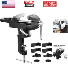 3 Inch Universal Swivel Base Table Vise, 360°Rotating Bench Clamp, Portable R...