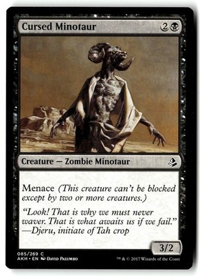 Cursed Minotaur 85 Common Amonkhet Magic: The Gathering Lightly Played