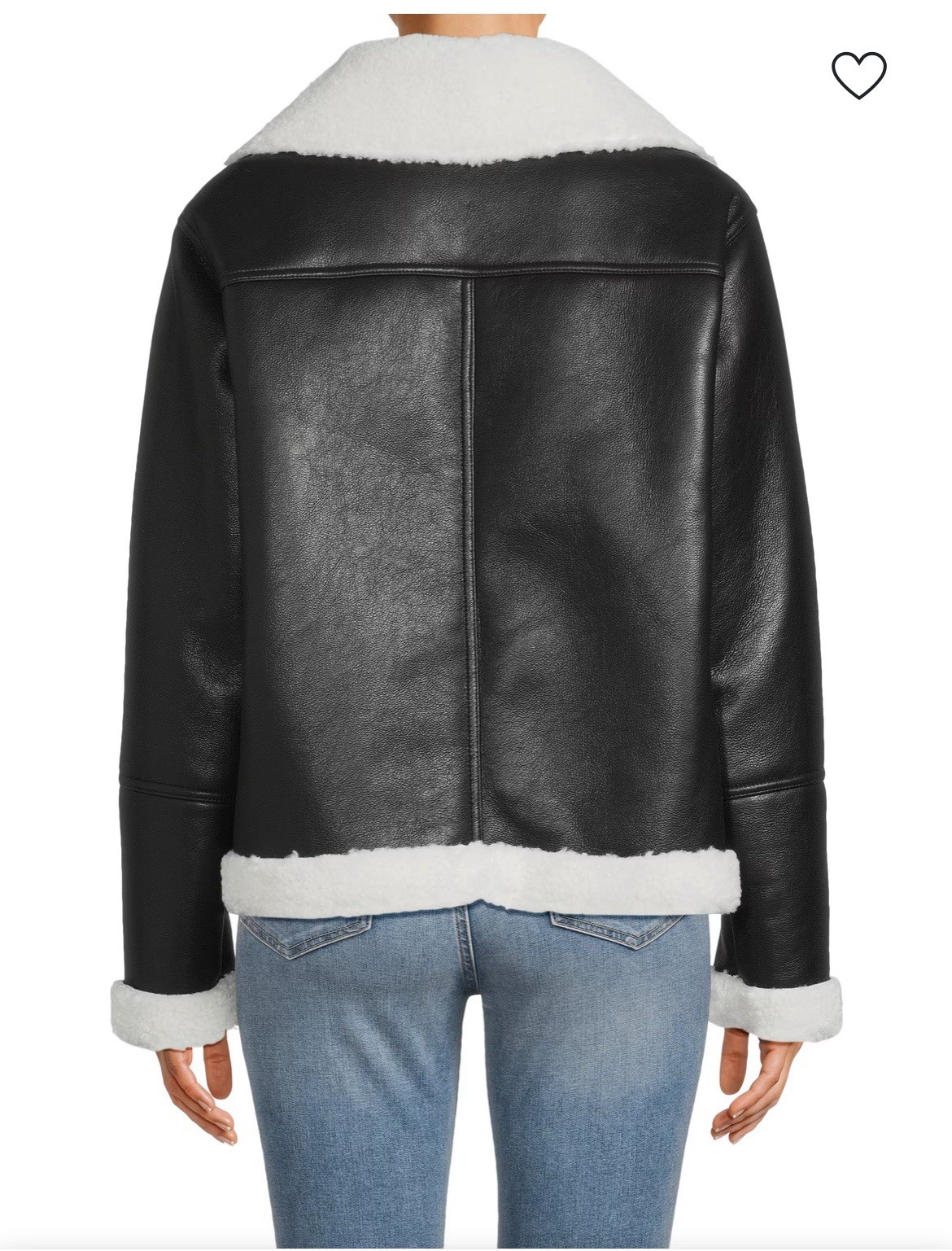 Calvin Klein Faux Shearling Trim Moto Jacket – Black, M | NWT thumbnail 2