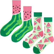 2 Pairs Cartoon Animal Crew Socks Fun Cotton Mid Calf Socks for Women