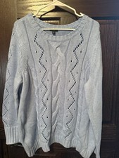 Talbots Sweater Women s 2XP Diamond Stitch Knit Pullover High Neck Top