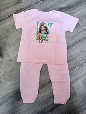 Girls Cute T-Shirt Pants Set Butterfly Girl On Front Size 4-5 Years In Pink