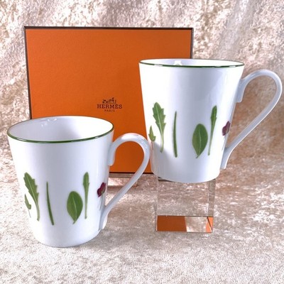 Hermes Paris Becher Tasse Mesclun Porzellan Geschirr 2er Set mit Box