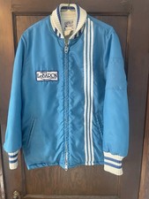 Chrysler LeBaron Vintage Jacket Turquoise Racing Striped Retro Neon Blue 🔥🔥