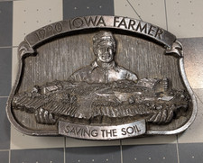 1990 Iowa Farmer Saving the Soil Belt Buckle Limited Edition 140/1000 USA