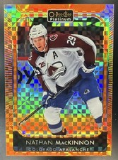 #32- Nathan MacKinnon 2021-22 O-Pee-Chee Platinum Hockey Orange Checkers /25
