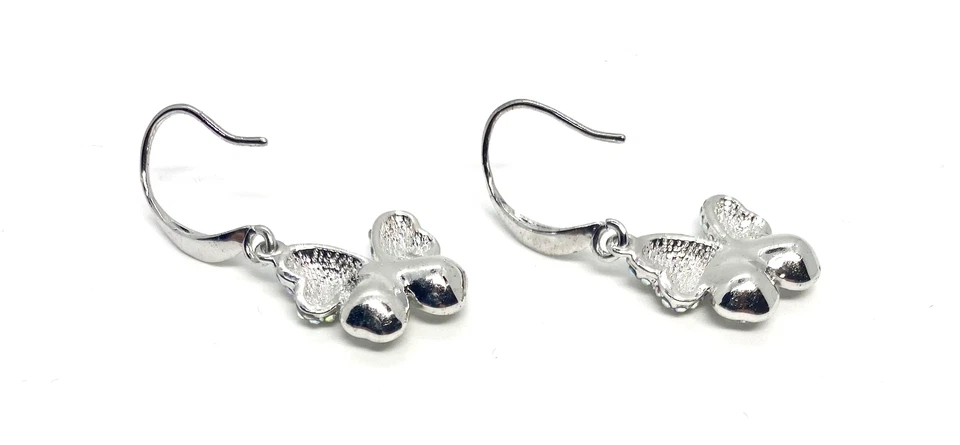 Pendientes incrustados de mariposa aguamarina elementos de Swarovski enchapados en oro de 18 quilates Foto 4 de 4