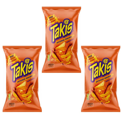 Takis Nacho 3Er Pack   Je 100 G   Intensiv Gewürzte Maischips Mit Käsegeschmack 