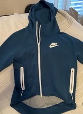 Nike Womens XS Tech Fleece Full Zip Hoodie Jacket Blue White Zip 930757-474