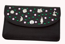 Große Geld Börse Portemonnaie Leder Strass Kristall Elements Hanna 154