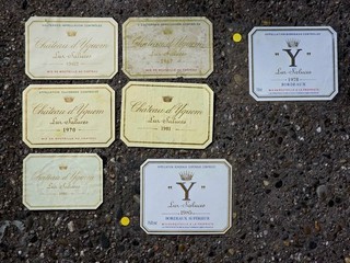 Sammlung etiketten chateau yquem d'yquem etiquette label